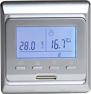 Терморегулятор сенсор. с ЖК Е91.716 (серебро)